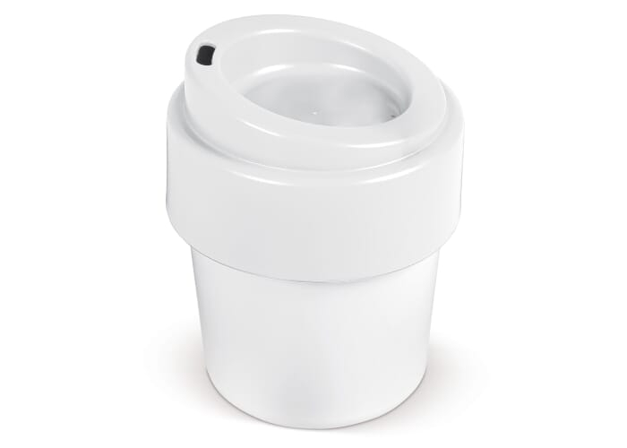 Tasse personnalisée avec couvercle 240 ml - Hot-but-cool Blanc / Blanc